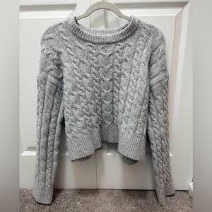 a new day Light Gray Cable Knit Sweater